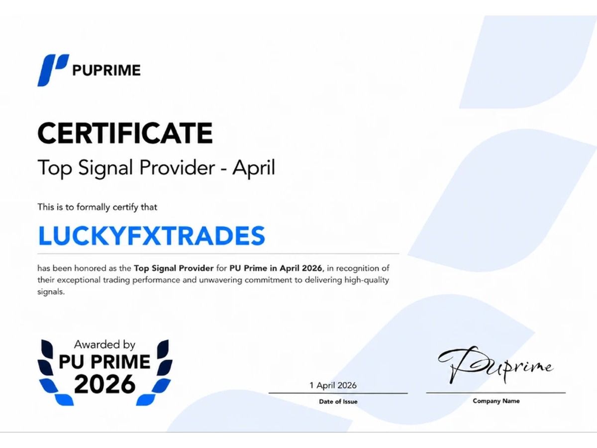 PU Prime Top Signal Provider certificate, April 2026
